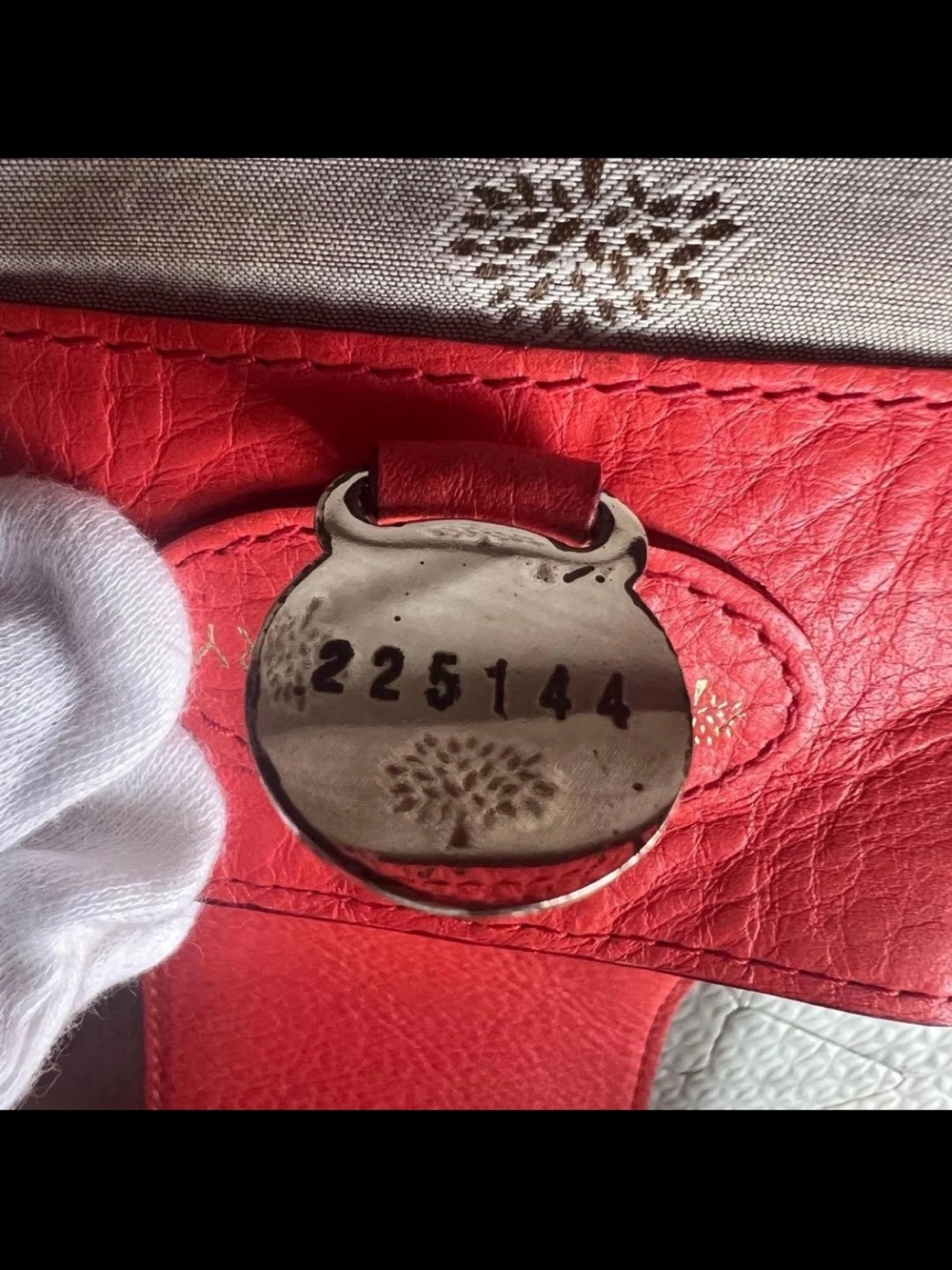 Mulberry Red Pebbled Leather Shoulder Bag with Turn-Lock Flap - Picture 15 of 16